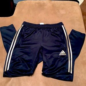 Adidas joggers black with gold stripes Womens sz M